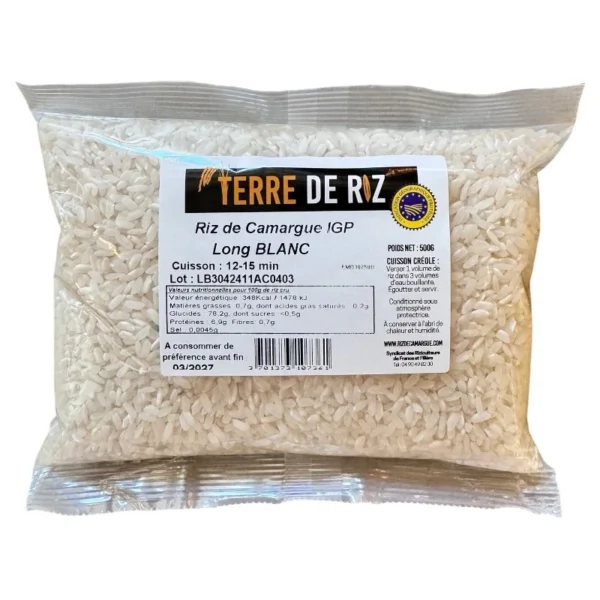 RIZ DE CAMARGUE IGP LONG BLANC - "TERRE DE RIZ"