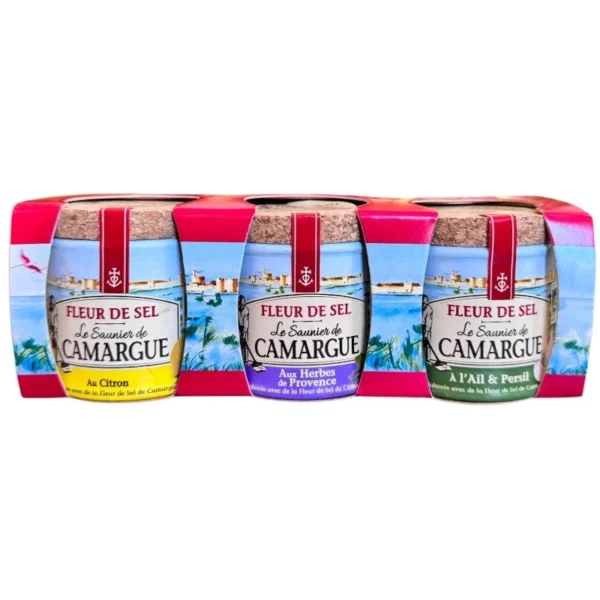 TRIO DE FLEUR DE SEL AU CITRON ET AUX HERBES DE PROVENCE - "LE SAUNIER DE PROVENCE"
