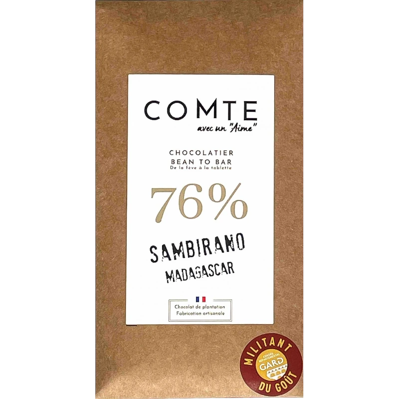CHOCOLAT NOIR 76% SAMBIRANO MADAGASCAR - COMTE