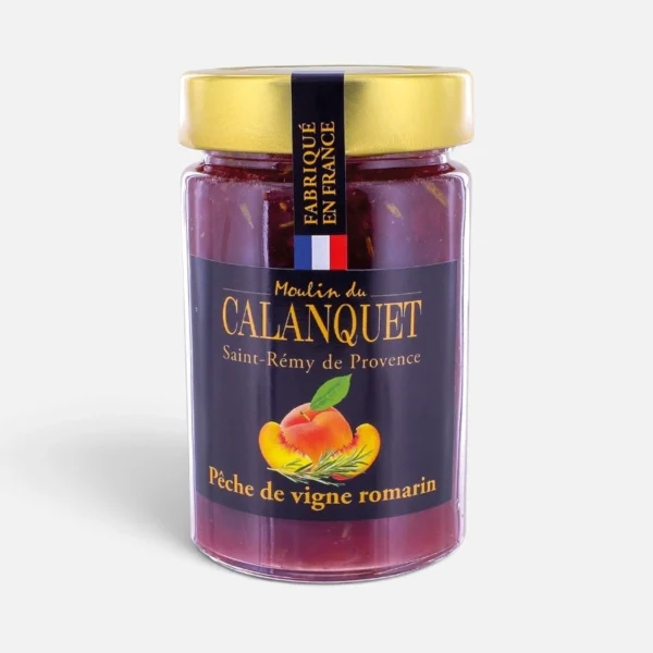 CONFITURE PÊCHE DE VIGNE ROMARIN 220G - "CALANQUET"