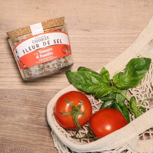 FLEUR DE SEL A LA TOMATE ET AU BASILIC - "LE SAUNIER DE CAMARGUE"